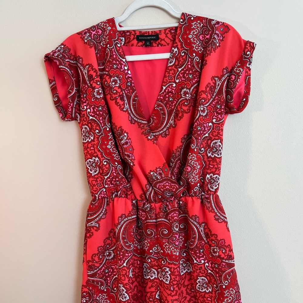 Banana Republic Red Paisley Dress